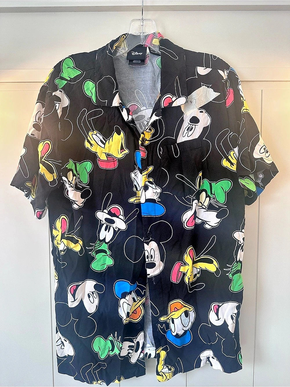 Disney Mickey Mouse & Friends Allover Print Button-Down Shirt Medium